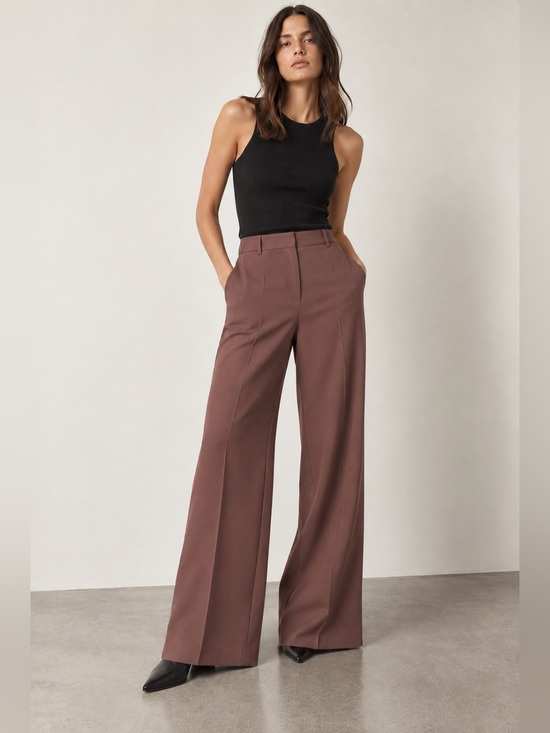 Wilfred Pants - Wilfred Aritzia Brown Triacetate Wide Leg Pants XS